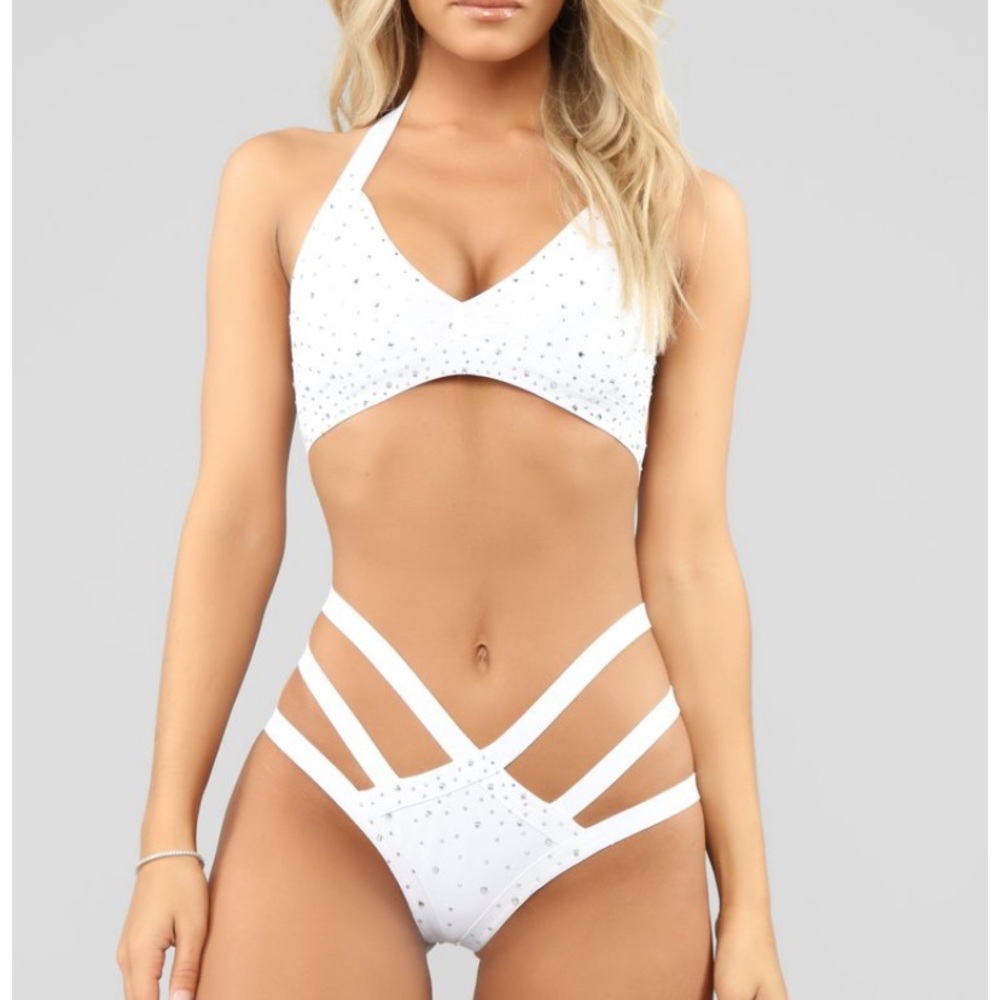 Fashion nova glitz and glam white bikini